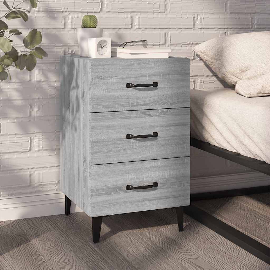 vidaXL Bedside Cabinet Grey Sonoma 40x40x66 cm Engineered Wood