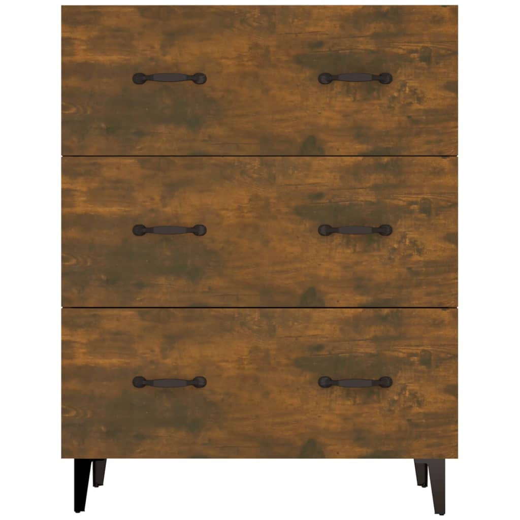 vidaXL Sideboard Smoked Oak 69,5x34x90 cm Engineered Wood