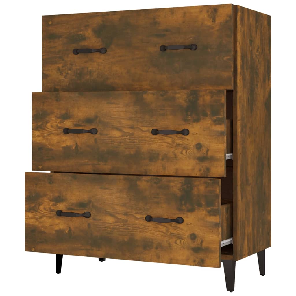 vidaXL Sideboard Smoked Oak 69.5x34x90 cm Engineered Wood