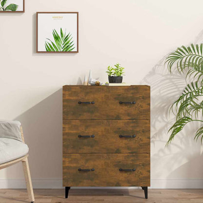 vidaXL Sideboard Smoked Oak 69,5x34x90 cm Engineered Wood