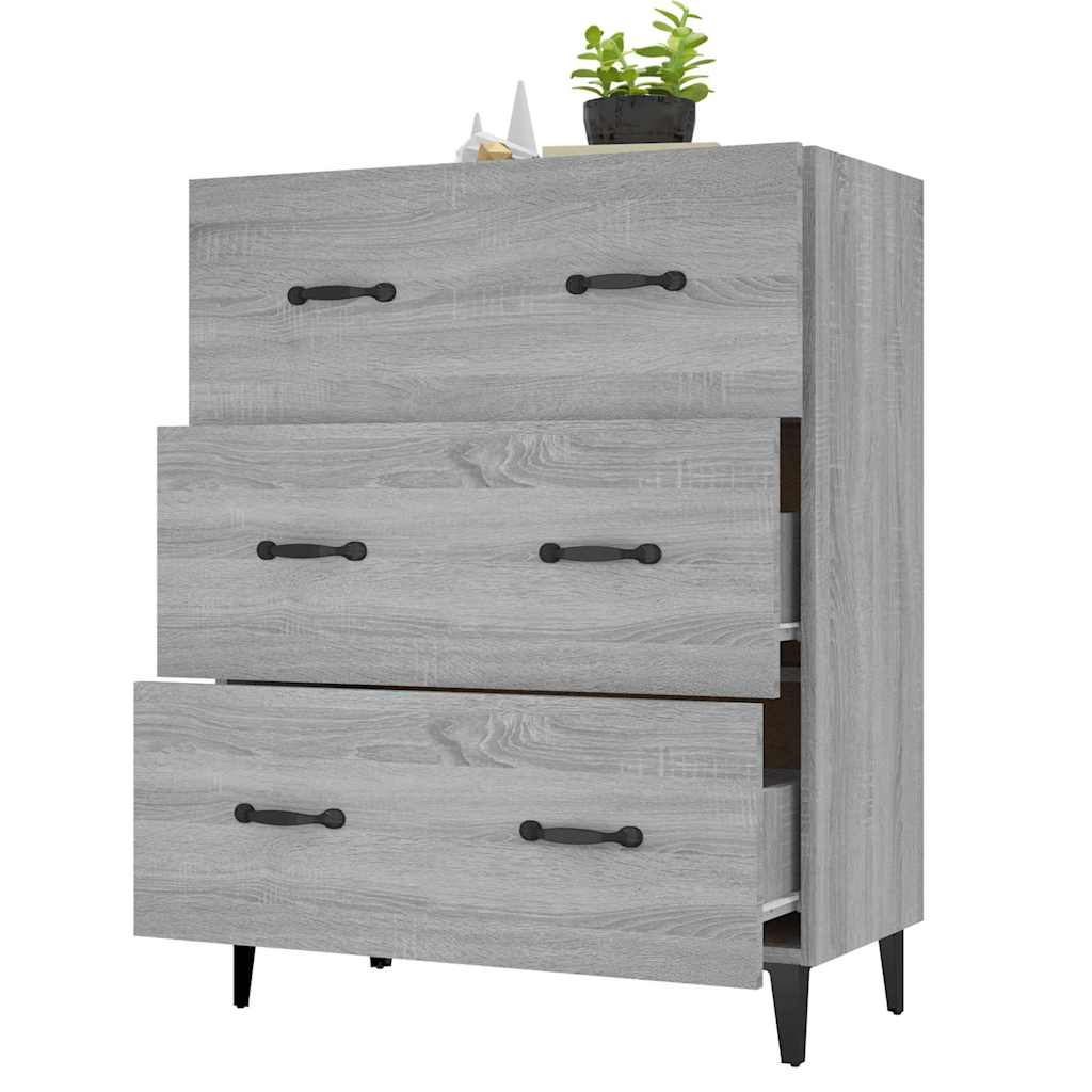 vidaXL Sideboard Grey Sonoma 69,5x34x90 cm Engineered Wood