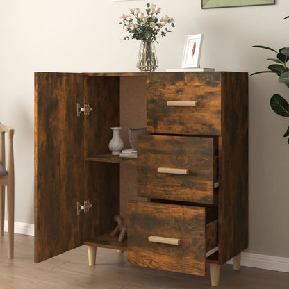 vidaXL Sideboard Smoked Oak 69.5x34x90 cm Engineered Wood