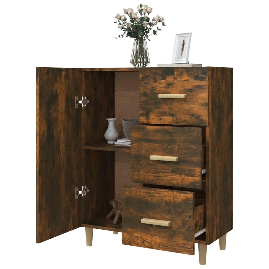 vidaXL Sideboard Smoked Oak 69.5x34x90 cm Engineered Wood