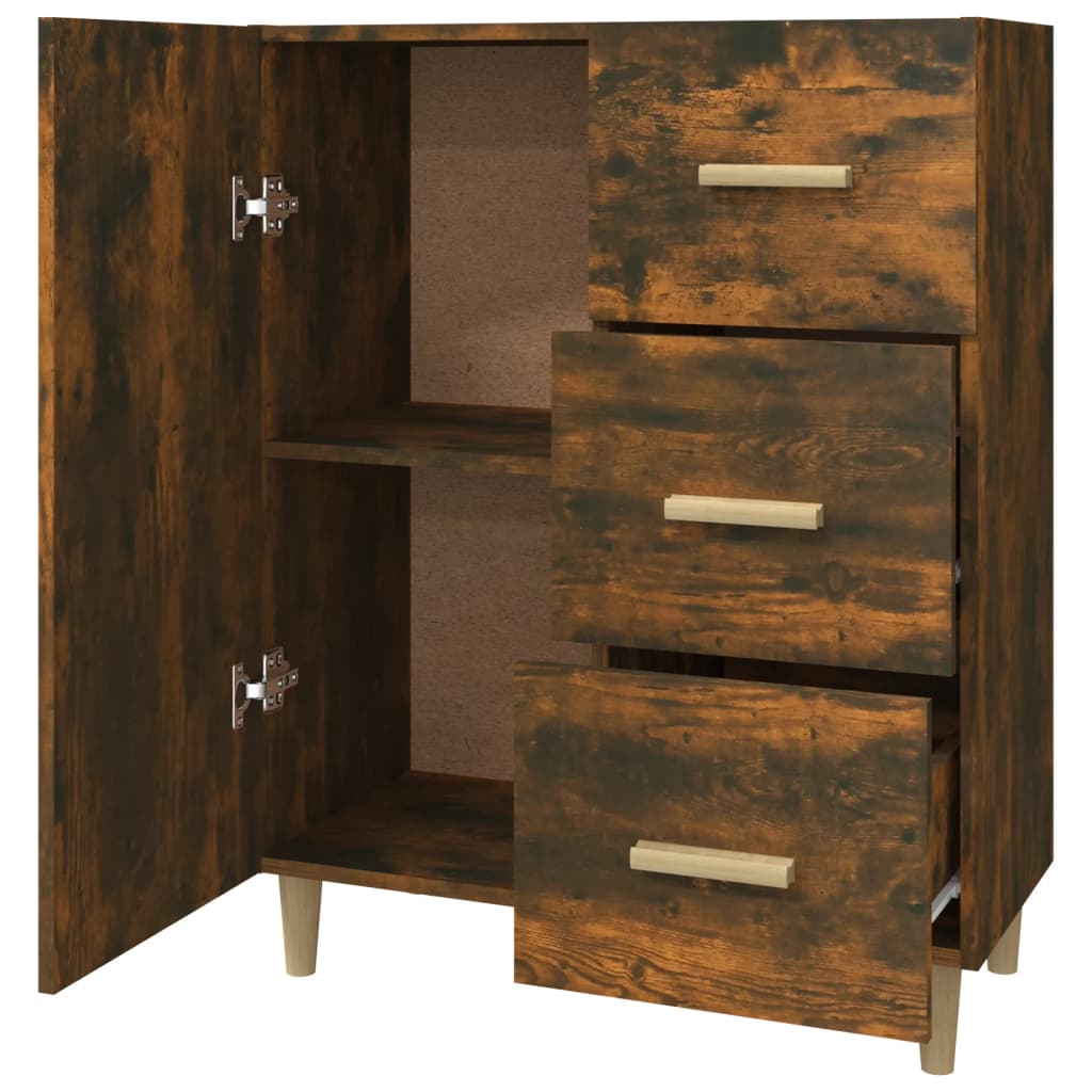 vidaXL Sideboard Smoked Oak 69.5x34x90 cm Engineered Wood