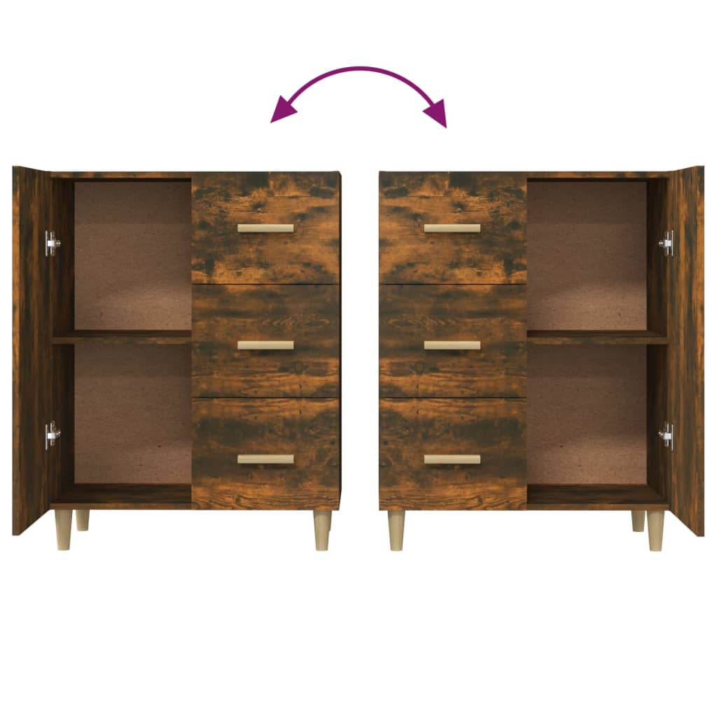 vidaXL Sideboard Smoked Oak 69.5x34x90 cm Engineered Wood