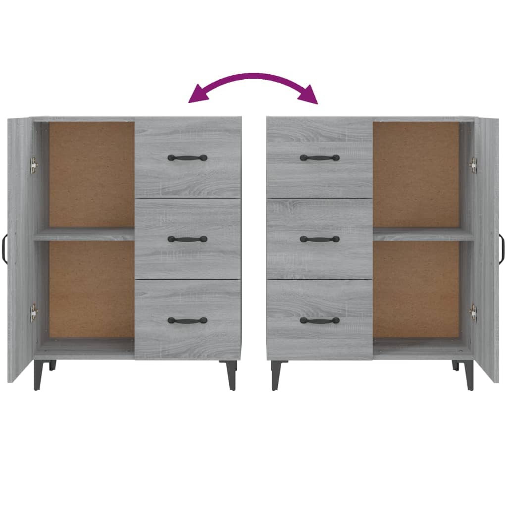 vidaXL Sideboard Grey Sonoma 69.5x34x90 cm Engineered Wood