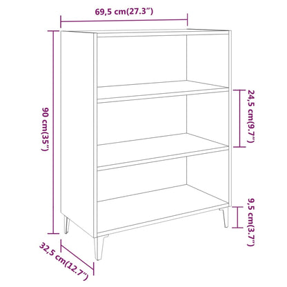 vidaXL Sideboard Grey Sonoma 69.5x32.5x90 cm Engineered Wood
