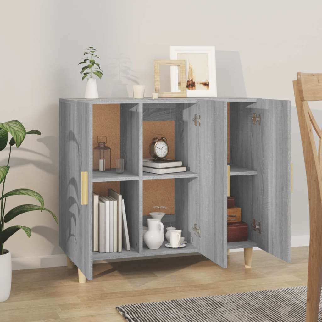 vidaXL Sideboard Grey Sonoma 90x34x80 cm Engineered Wood