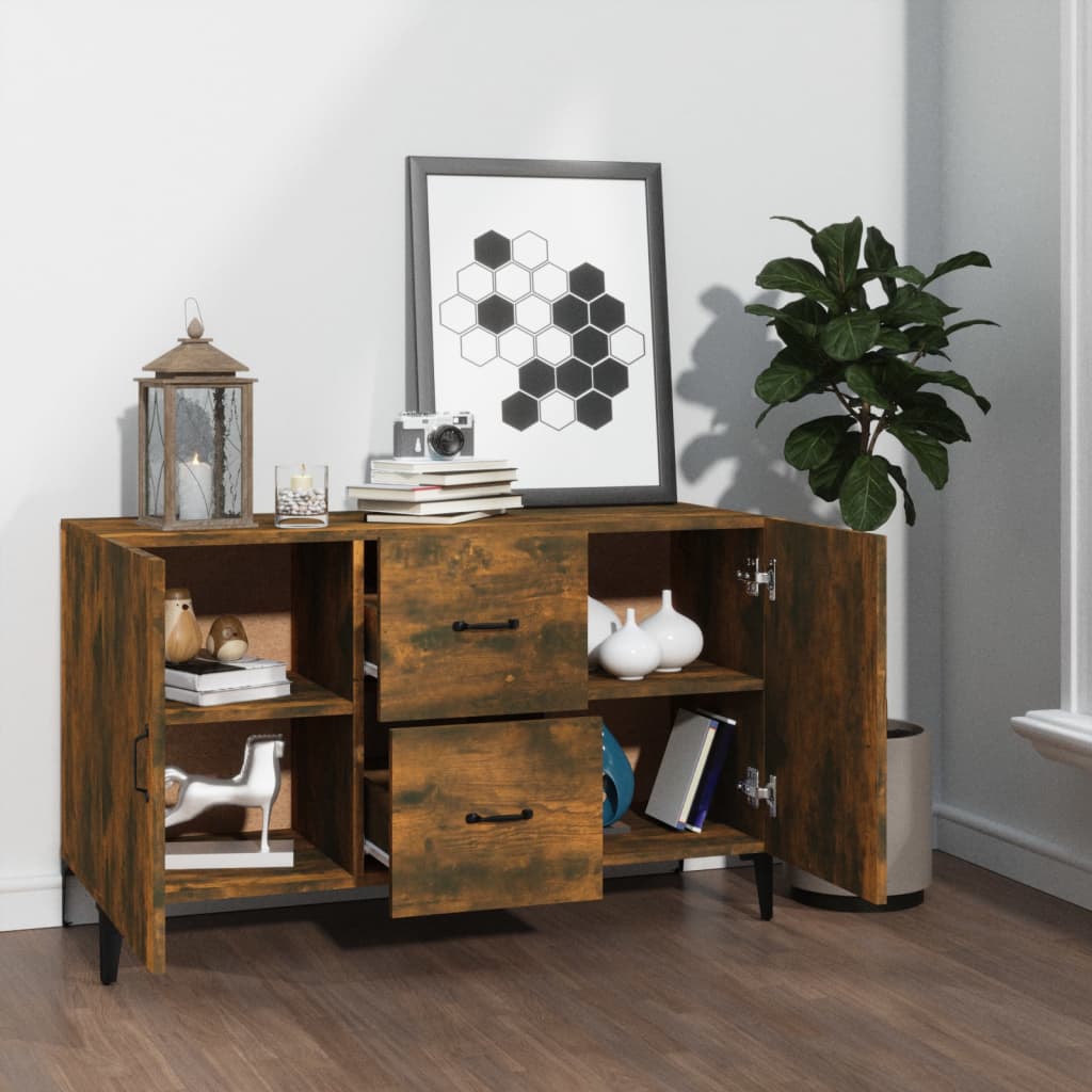 vidaXL Sideboard Smoked Oak 100x36x60 cm Engineered Wood