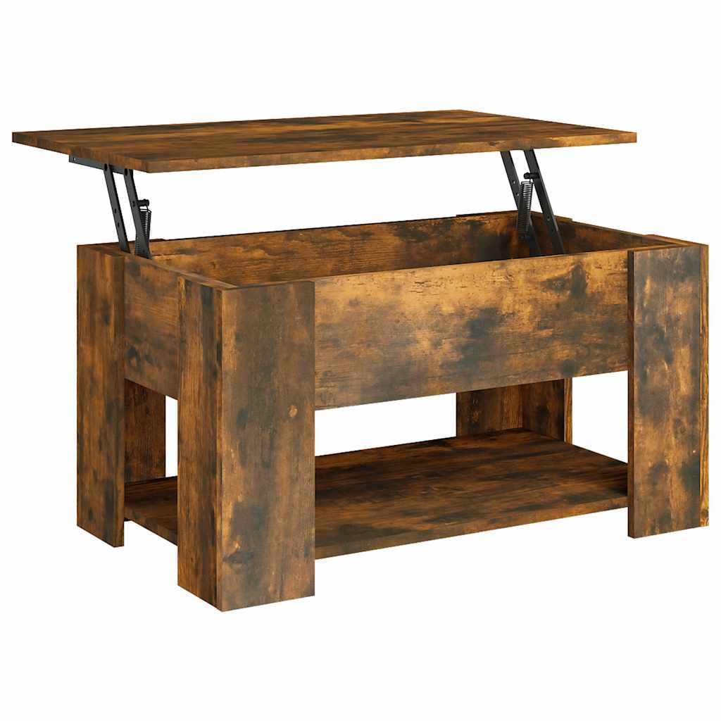 vidaXL Coffee Table Smoked Oak 79x49x41 cm Engineered Wood