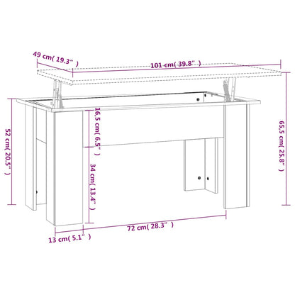 vidaXL Coffee Table Smoked Oak 101x49x52 cm Engineered Wood