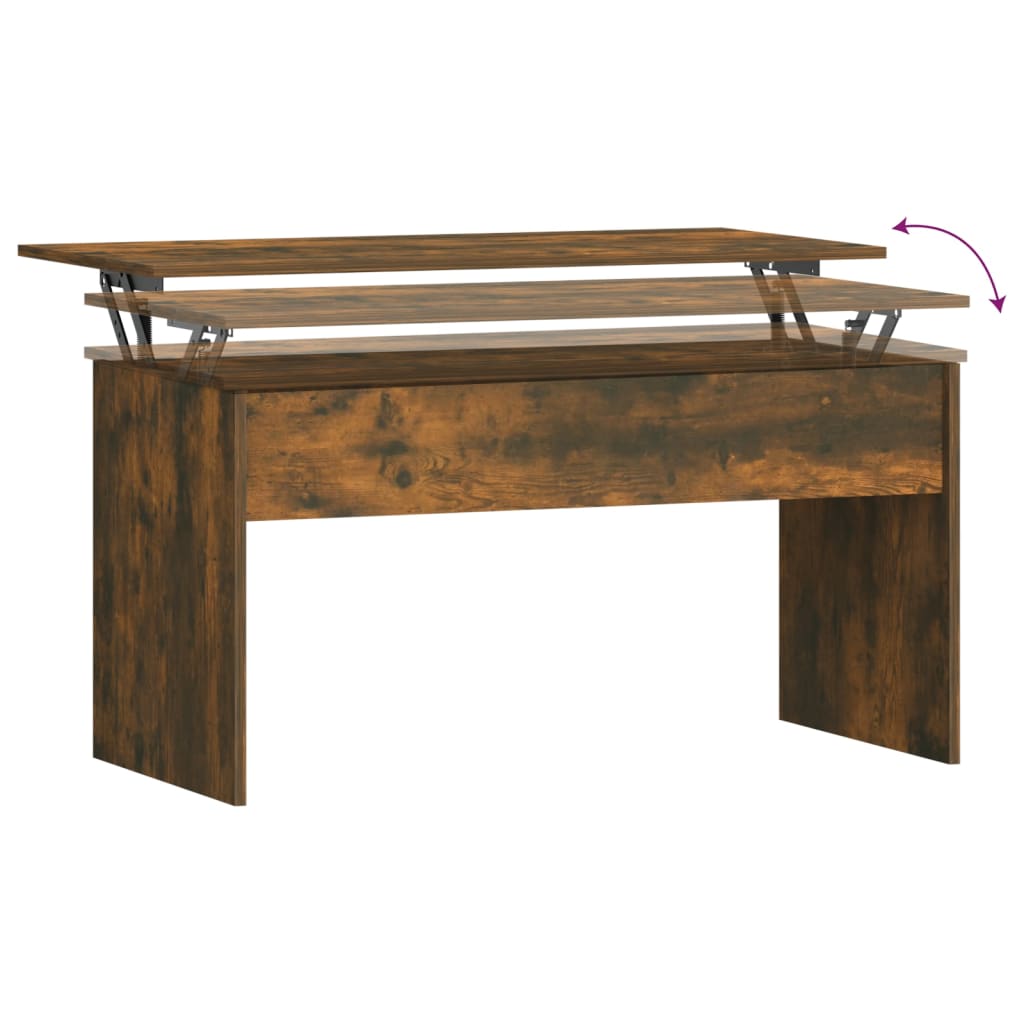 vidaXL Coffee Table Smoked Oak 102x50,5x52,5 cm Engineered Wood