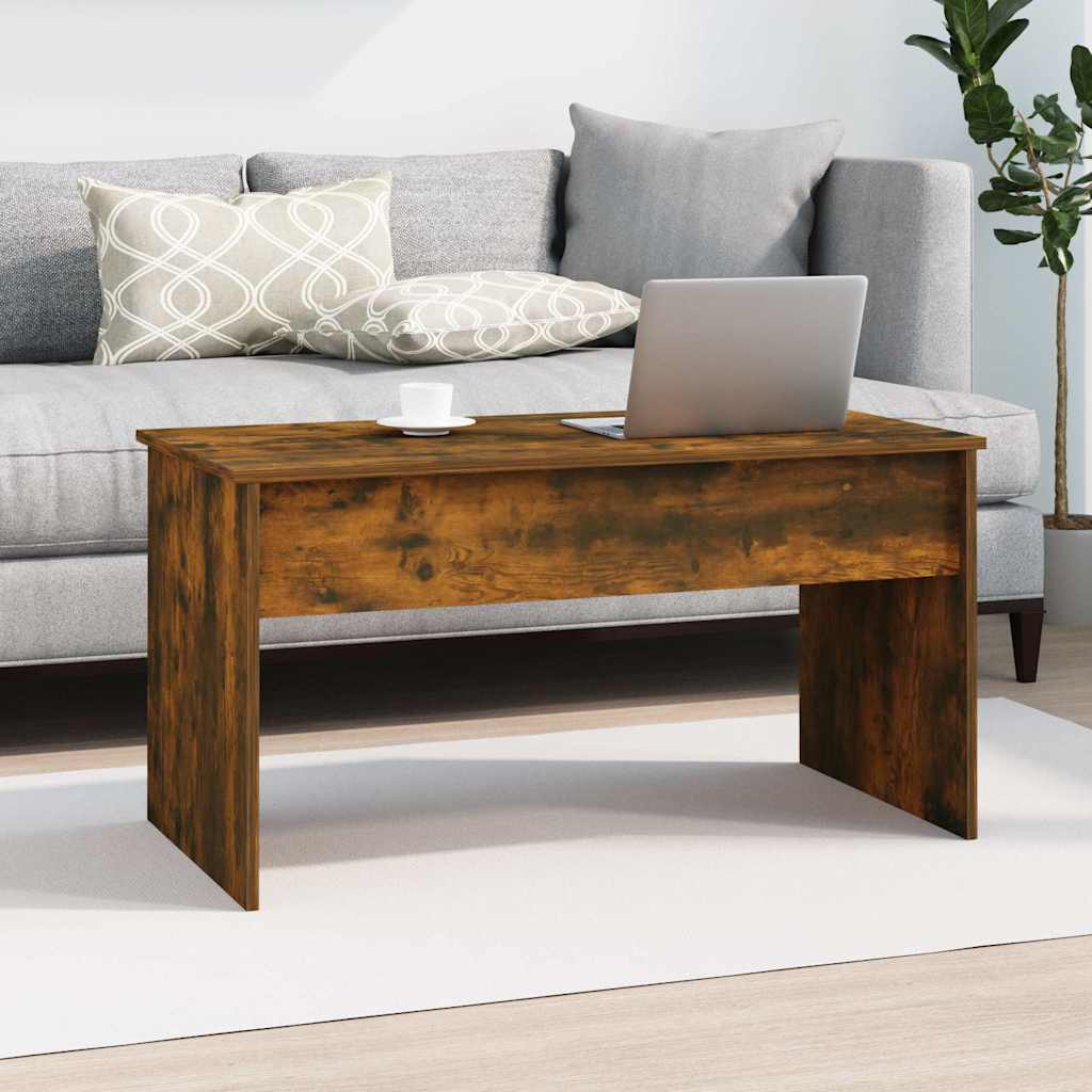 vidaXL Coffee Table Smoked Oak 102x50,5x52,5 cm Engineered Wood
