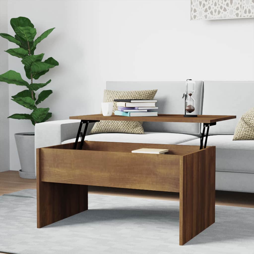 vidaXL Coffee Table Brown Oak 80x50,5x41,5 cm Engineered Wood
