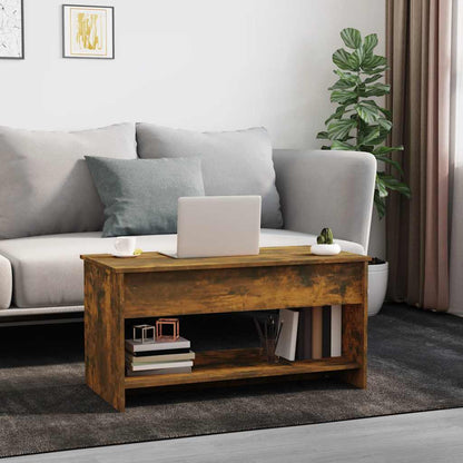 vidaXL Coffee Table Smoked Oak 102x50x52.5 cm Engineered Wood
