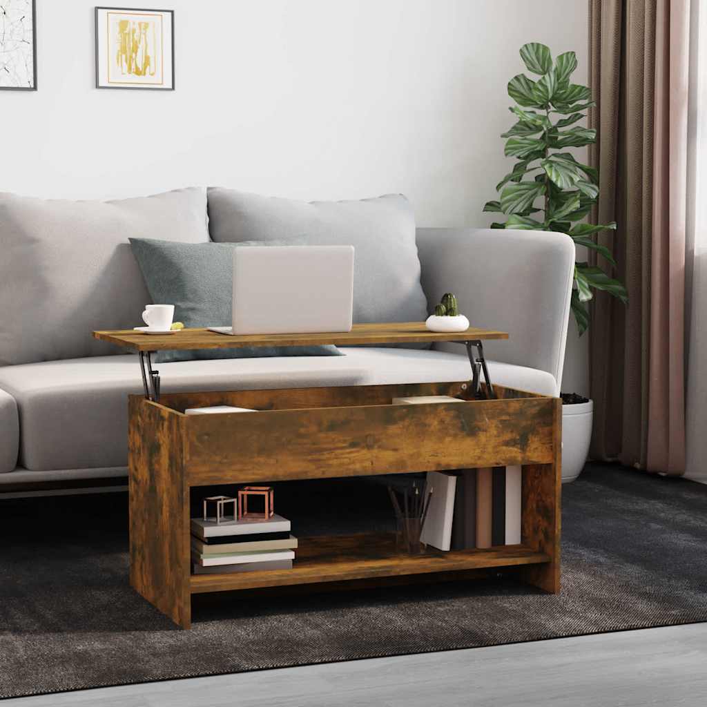 vidaXL Coffee Table Smoked Oak 102x50x52.5 cm Engineered Wood