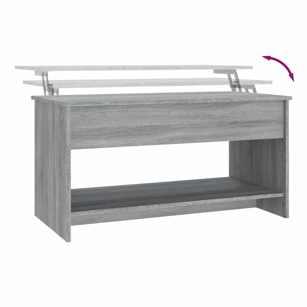 vidaXL Coffee Table Grey Sonoma 102x50x52.5 cm Engineered Wood
