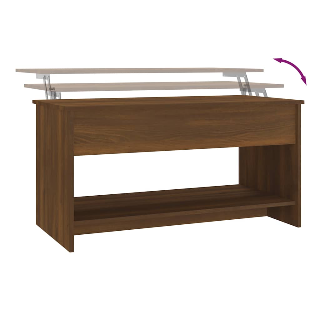 vidaXL Coffee Table Brown Oak 102x50x52.5 cm Engineered Wood