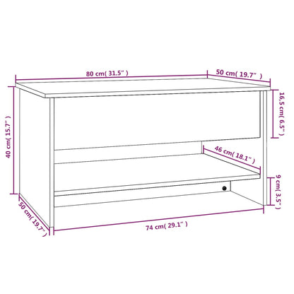 vidaXL Coffee Table Grey Sonoma 80x50x40 cm Engineered Wood