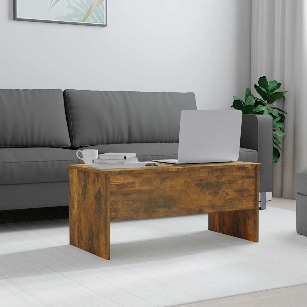 vidaXL Coffee Table Smoked Oak 102x50.5x46.5 cm Engineered Wood