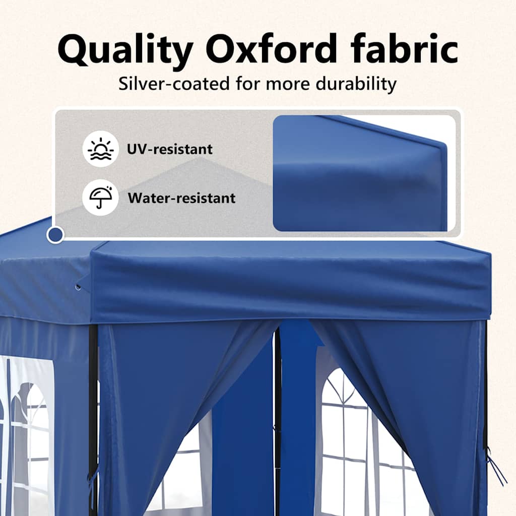 vidaXL Party Tent | Blue | 210D Oxford Fabric | Small |  Foldable  | Party Tent