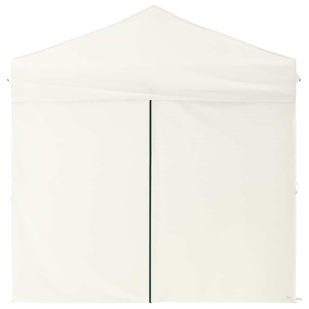 vidaXL Folding Party Tent with Sidewalls Cream 2x2 m
