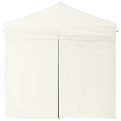 vidaXL Folding Party Tent with Sidewalls Cream 2x2 m