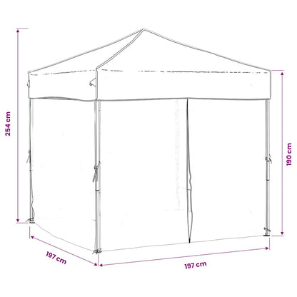 vidaXL Folding Party Tent with Sidewalls Anthracite 2x2 m