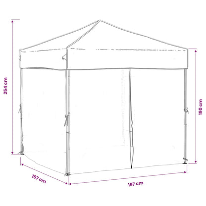 vidaXL Folding Party Tent with Sidewalls Anthracite 2x2 m