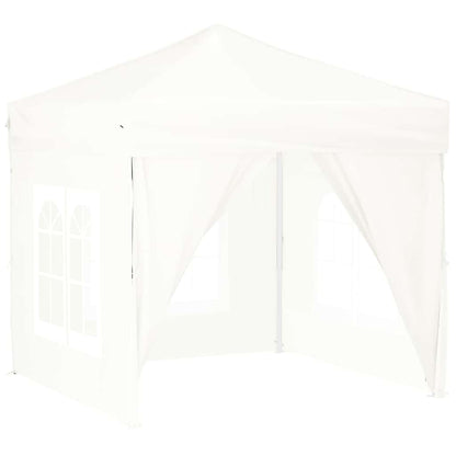 vidaXL Folding Party Tent with Sidewalls White 2x2 m