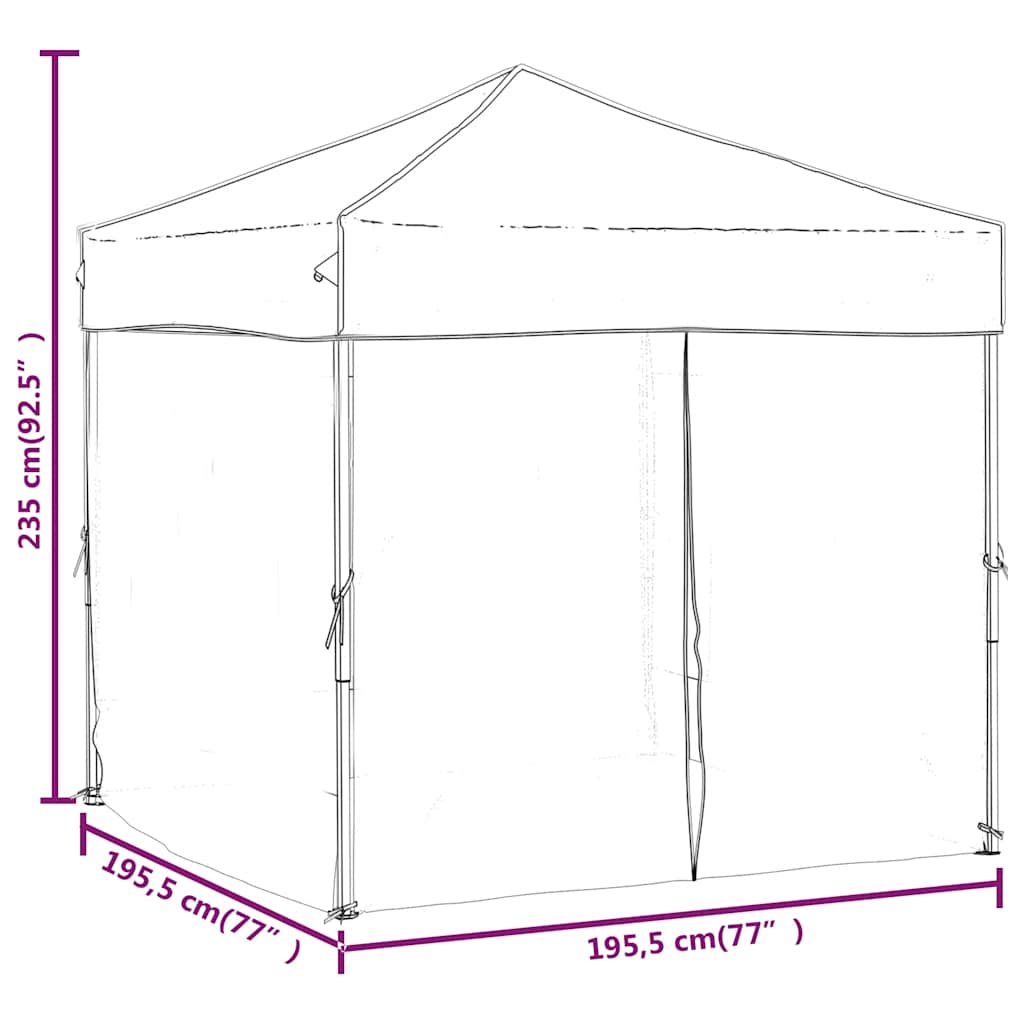 vidaXL Party Tent | White | 210D Oxford fabric | 2x2 m | Foldable