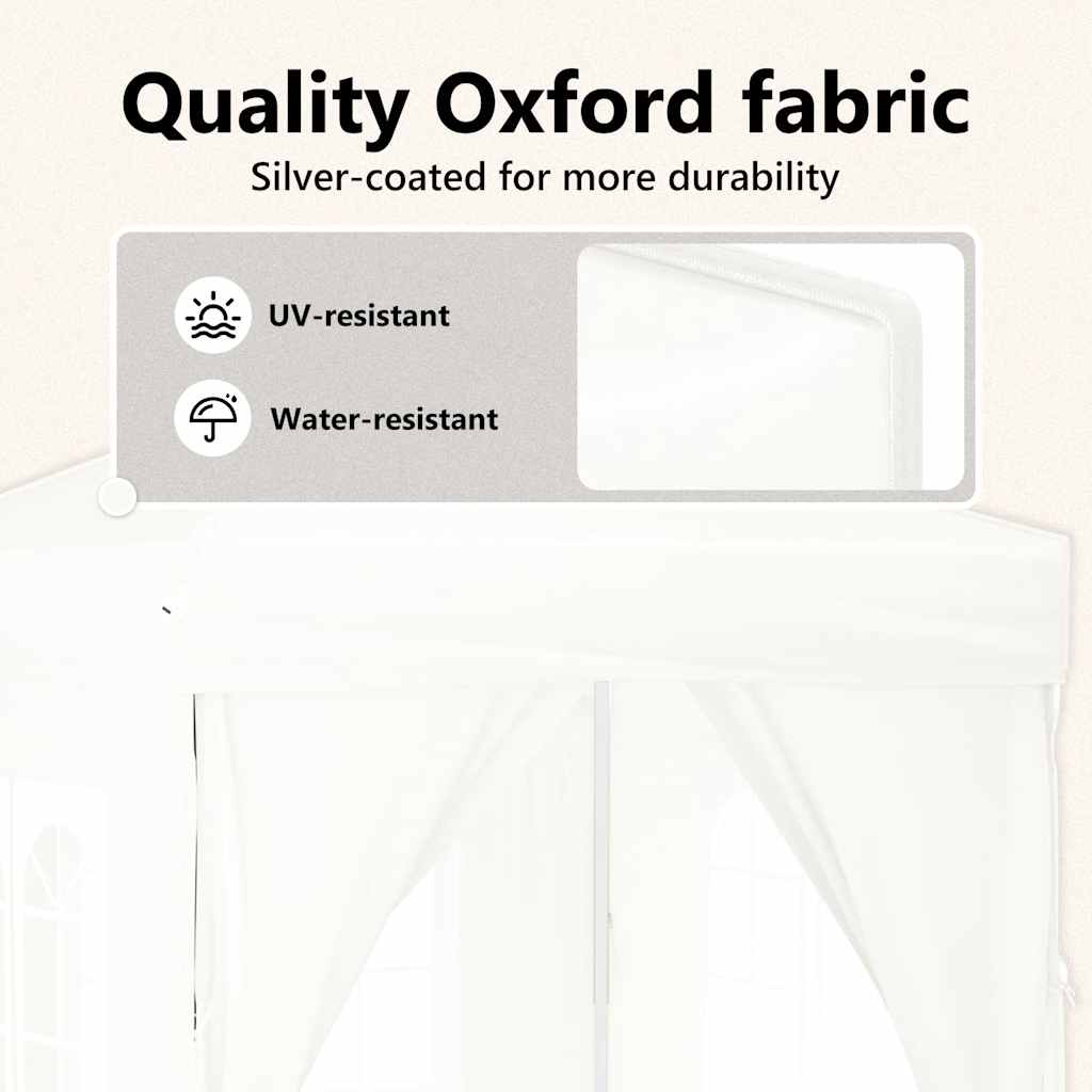vidaXL Party Tent | White | 210D Oxford fabric | 2x2 m | Foldable