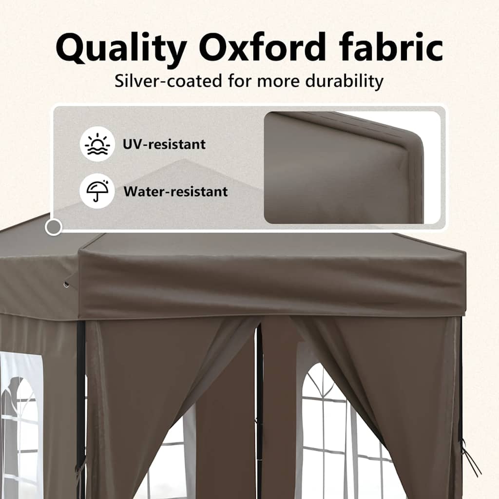 vidaXL Party Tent | Taupe | 210D oxford fabric | 2x2 m | Foldable | Party Tent