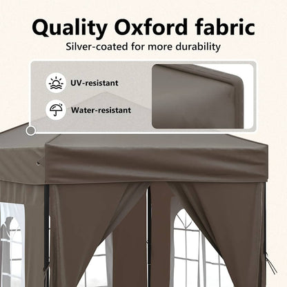 vidaXL Party Tent | Taupe | 210D oxford fabric | 2x2 m | Foldable | Party Tent
