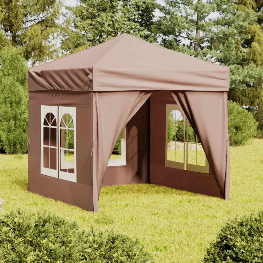vidaXL Party Tent | Taupe | 210D oxford fabric | 2x2 m | Foldable | Party Tent