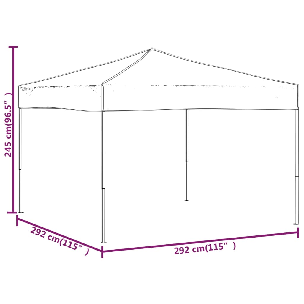 vidaXL Folding Party Tent Blue 3x3 m