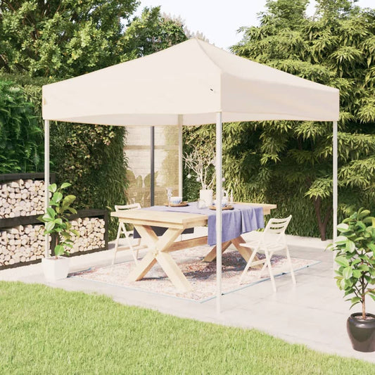 vidaXL Folding Party Tent Cream 3x3 m