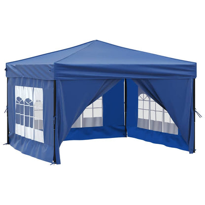 93521 vidaXL Folding Party Tent with Sidewalls Blue 3x3 m