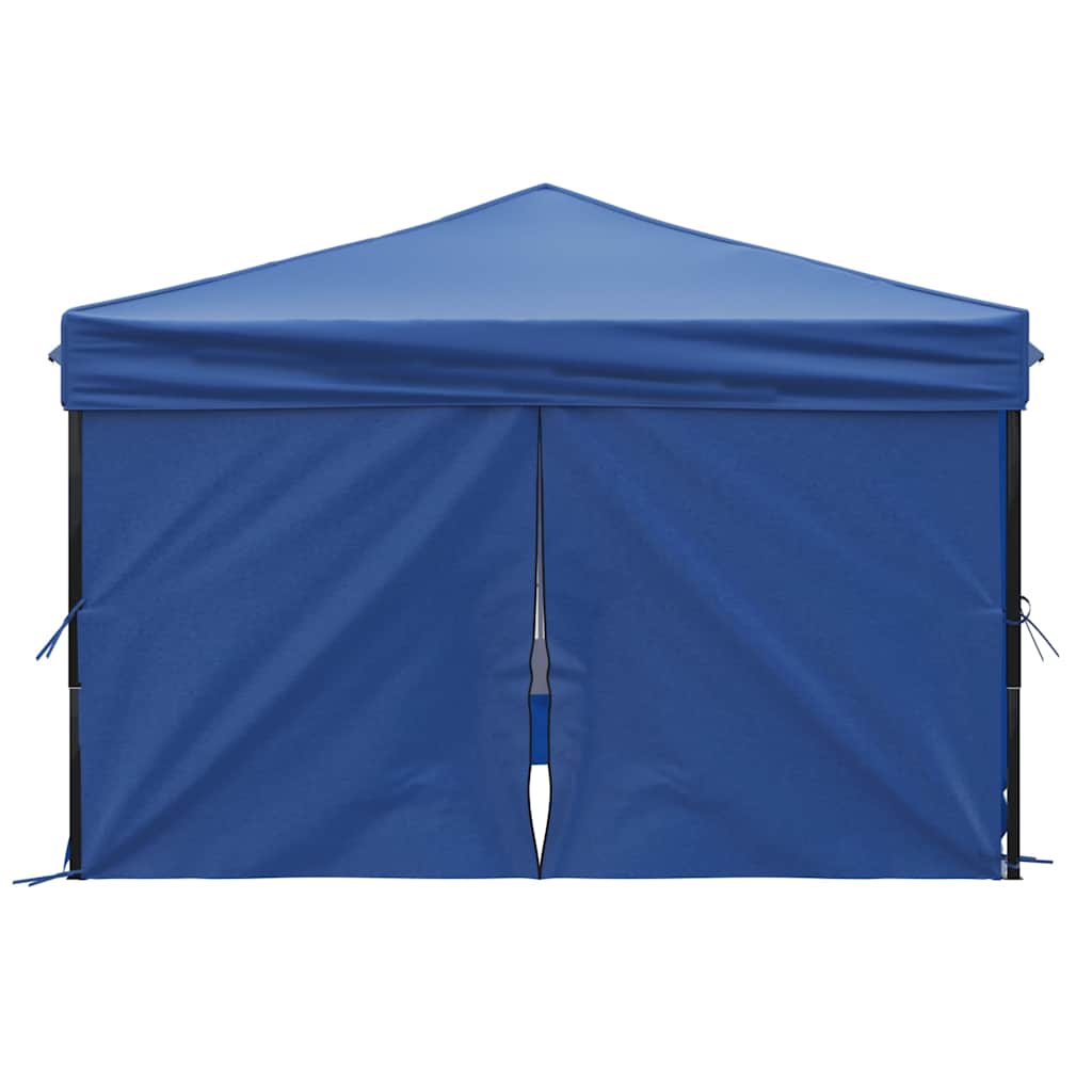 vidaXL Folding Party Tent with Sidewalls Blue 3x3 m