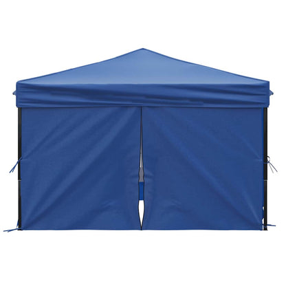 vidaXL Folding Party Tent with Sidewalls Blue 3x3 m