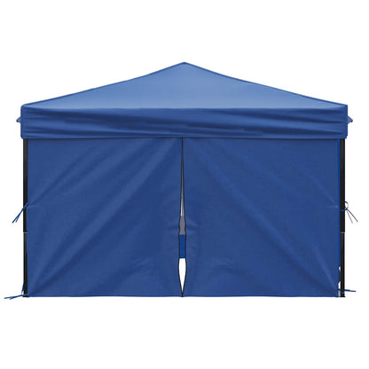 vidaXL Folding Party Tent with Sidewalls Blue 3x3 m