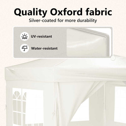 vidaXL Folding Party Tent with Sidewalls Cream 3x3 m