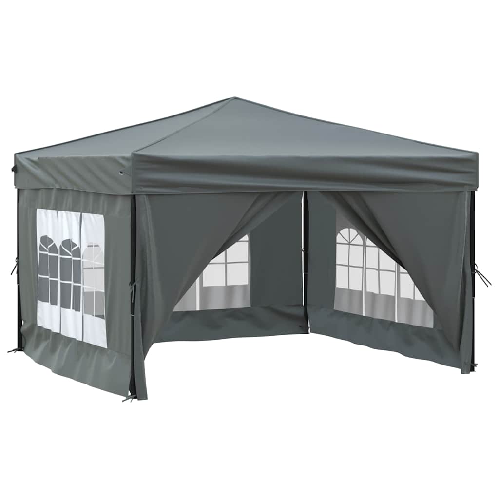 vidaXL Folding Party Tent with Sidewalls Anthracite 3x3 m