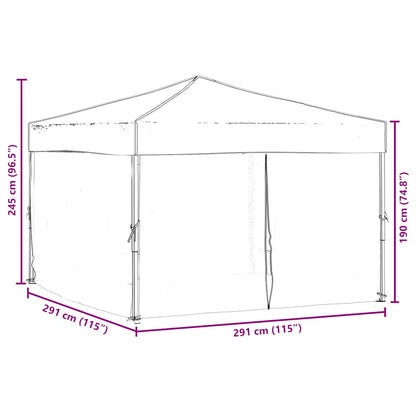 vidaXL Party Tent | Anthracite | 210D oxford fabric, PE, Steel | 3x3 m