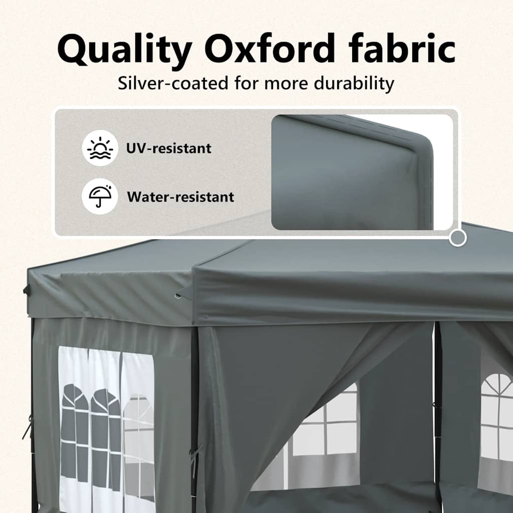 vidaXL Party Tent | Anthracite | 210D oxford fabric, PE, Steel | 3x3 m