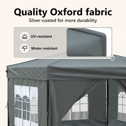 vidaXL Party Tent | Anthracite | 210D oxford fabric, PE, Steel | 3x3 m