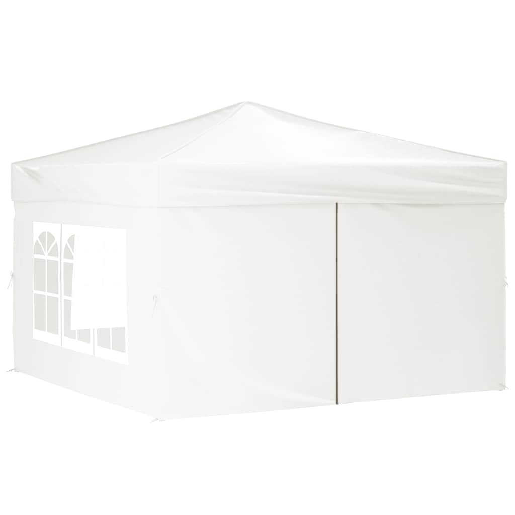 vidaXL Folding Party Tent with Sidewalls White 3x3 m