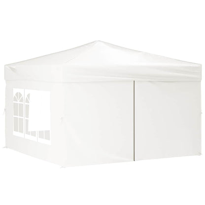 vidaXL Folding Party Tent with Sidewalls White 3x3 m
