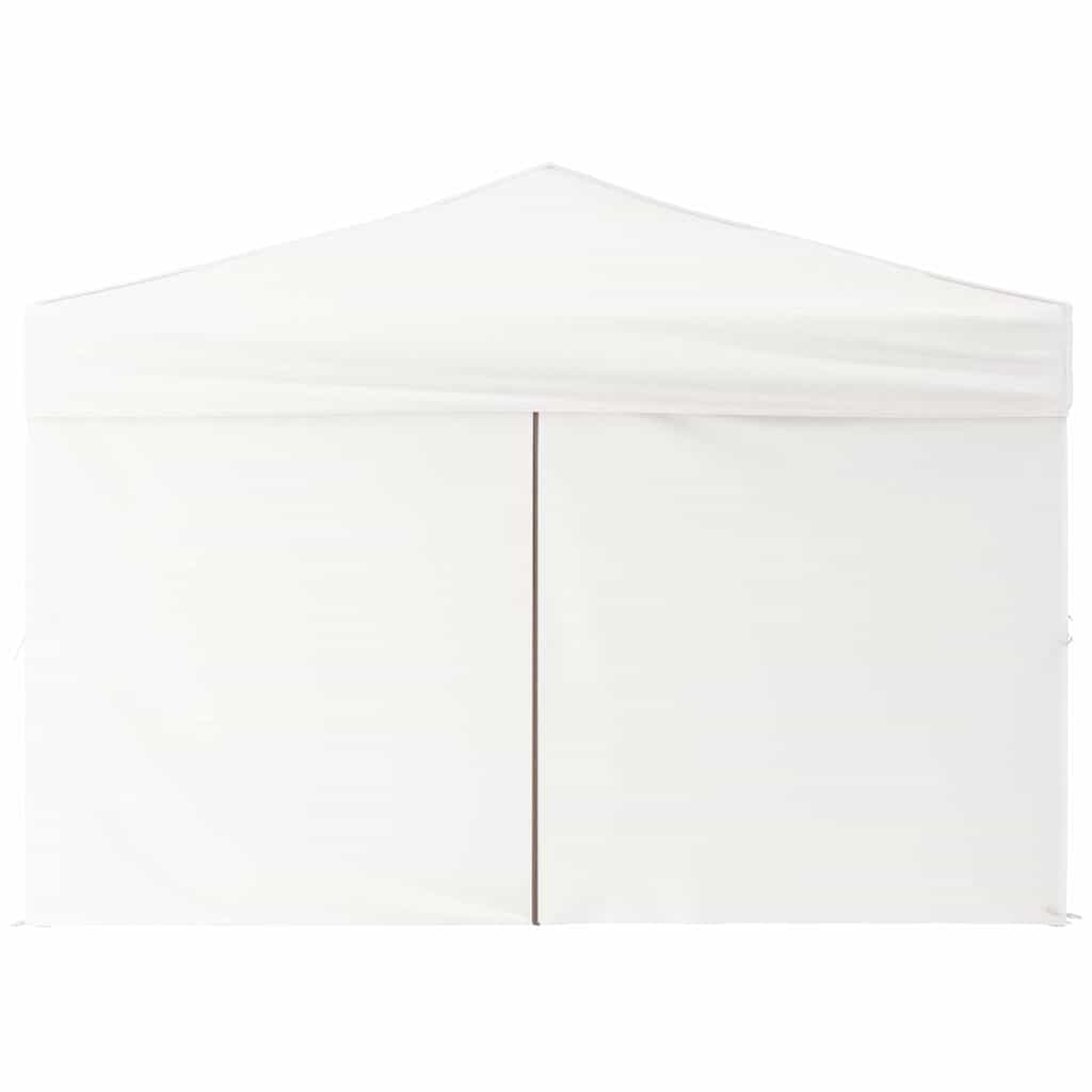 vidaXL Folding Party Tent with Sidewalls White 3x3 m