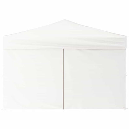 vidaXL Folding Party Tent with Sidewalls White 3x3 m
